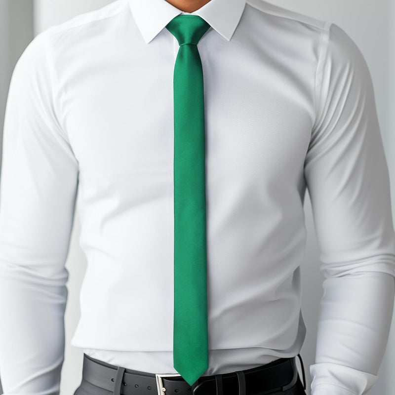 DR ANISON Skinny Tie Men Women 2" (5CM) Slim Necktie Solid Thin Ties Formal - Image 3